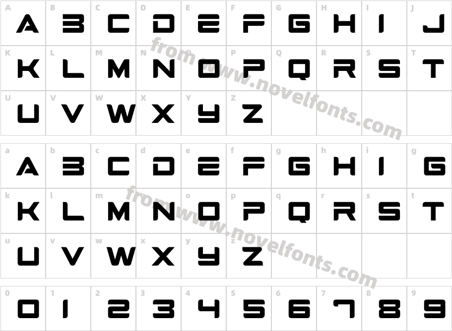 Avazex Sport RegularCharacter Map