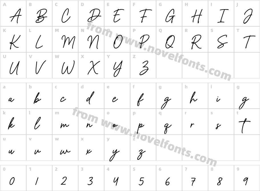 Avelina Script FontDEMO DEMOCharacter Map