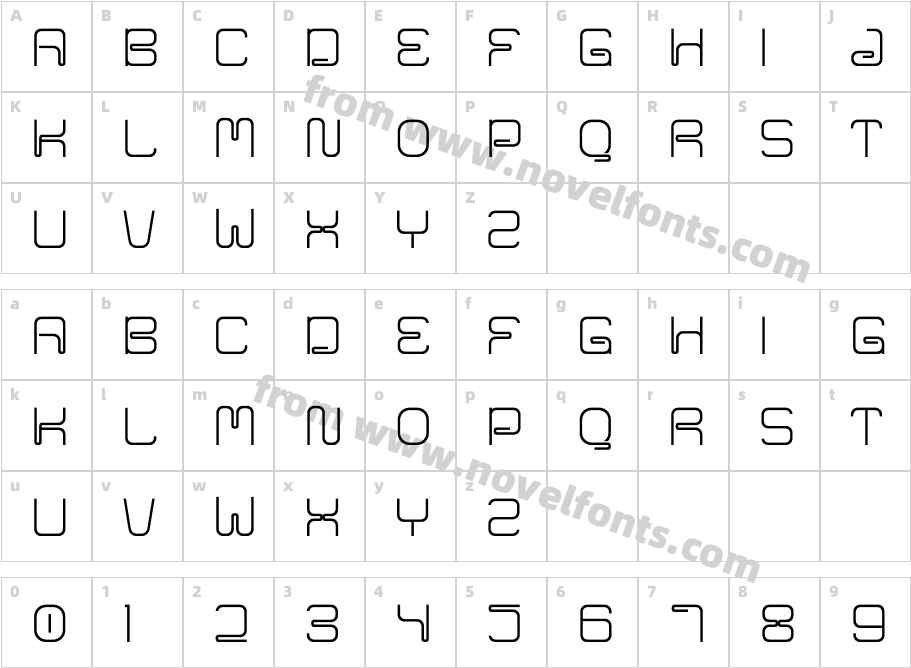Avenda RegularCharacter Map