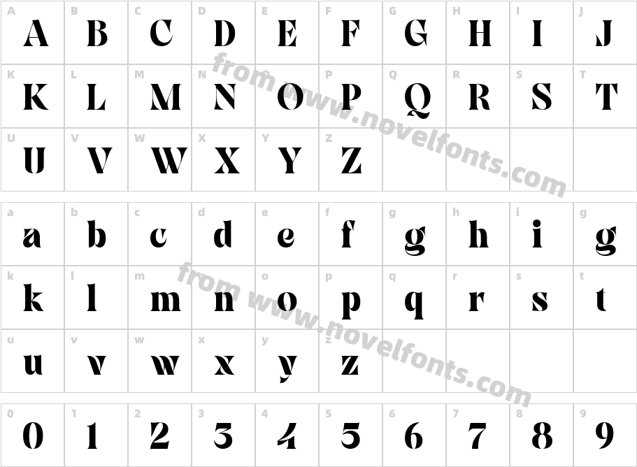 Aventi BoldCharacter Map