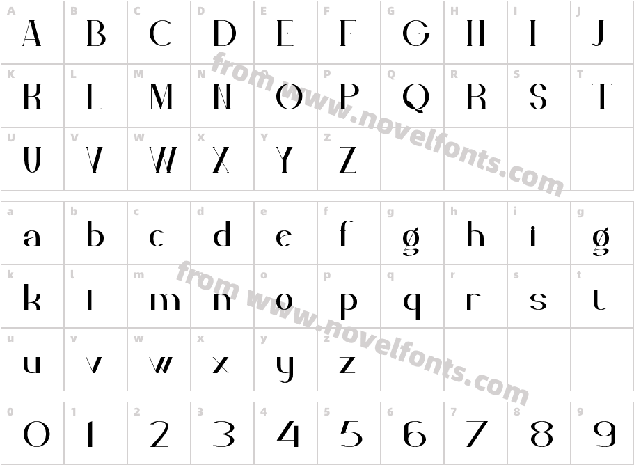 Aviila RegularCharacter Map