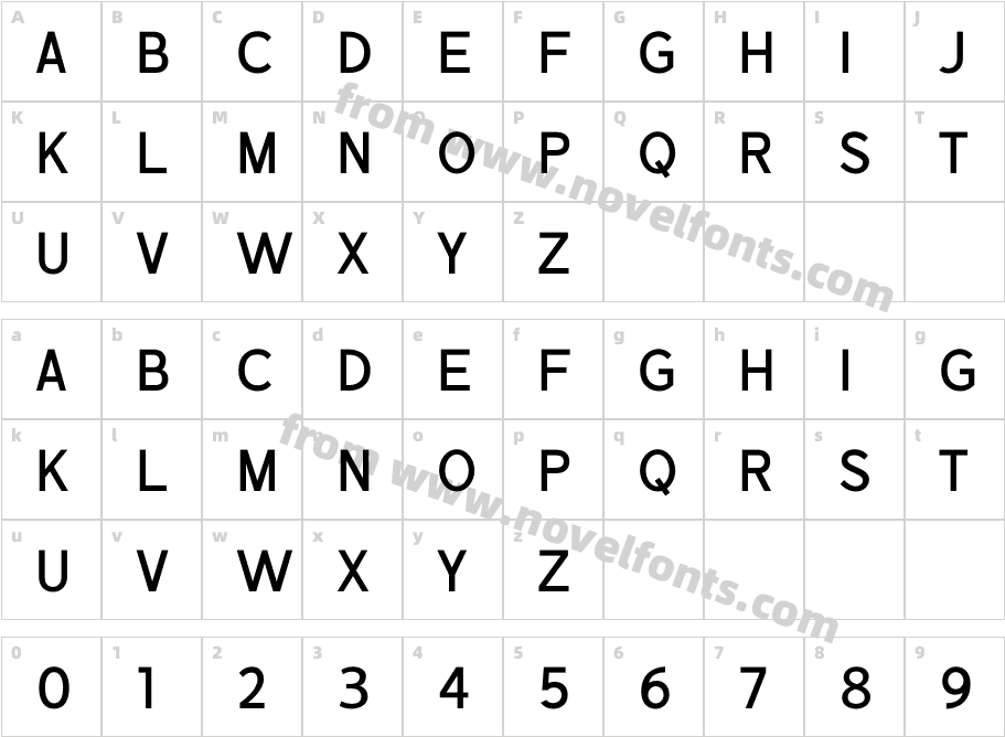 Avone RegularCharacter Map