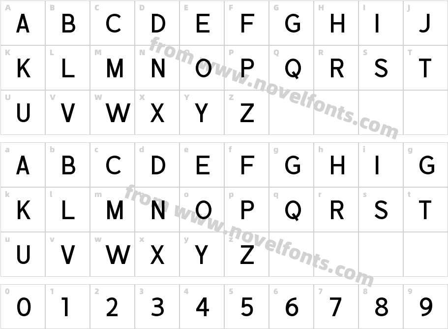 Avone RegularCharacter Map