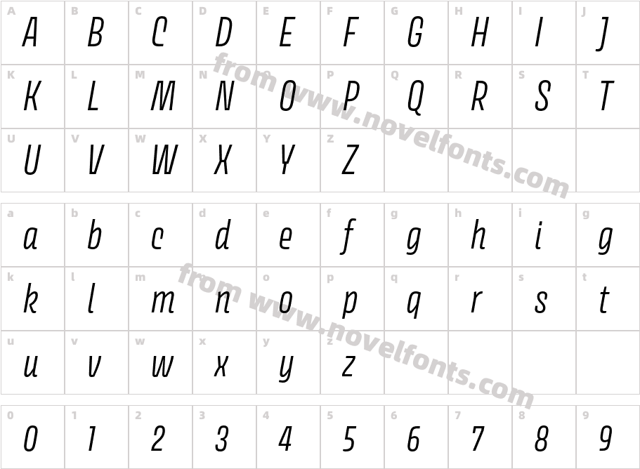 AvoryI Latn Lt ItCharacter Map
