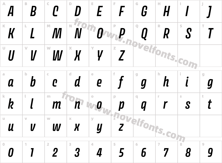 AvoryI Latn Sb ItCharacter Map