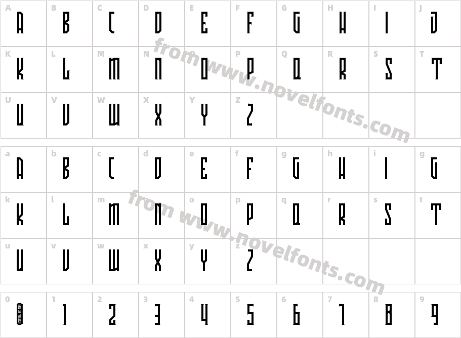 Avriella RegularCharacter Map