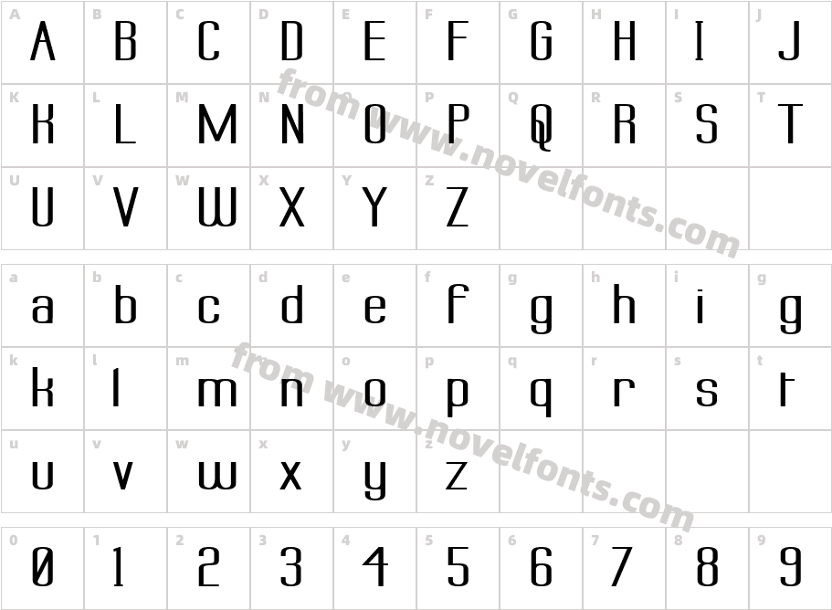 Labtop Superwide BoldishCharacter Map