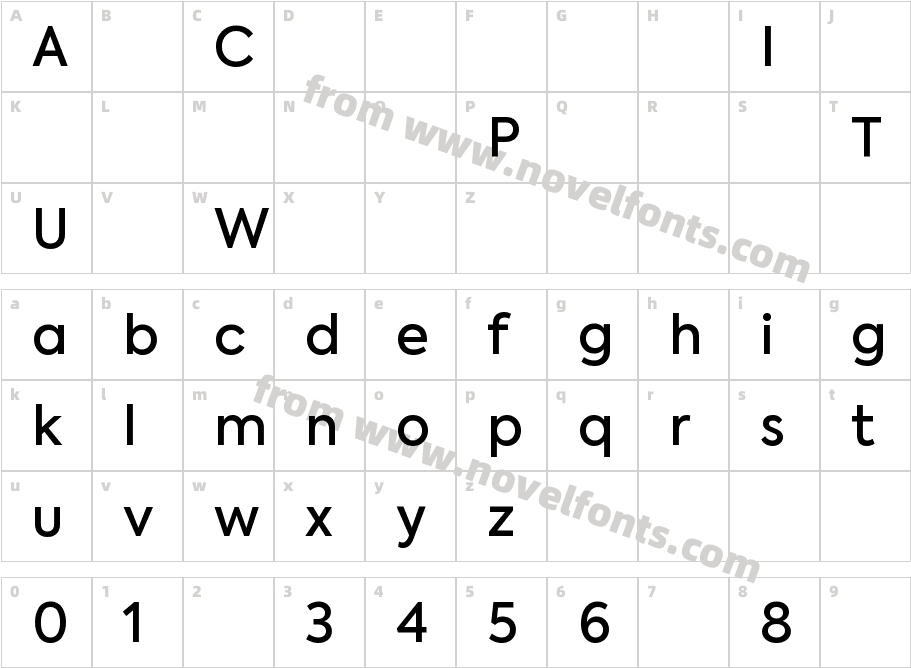 Axiforma MediumCharacter Map