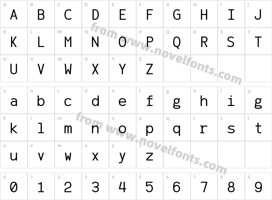 Azar Mehr Monospaced Sans BoldCharacter Map