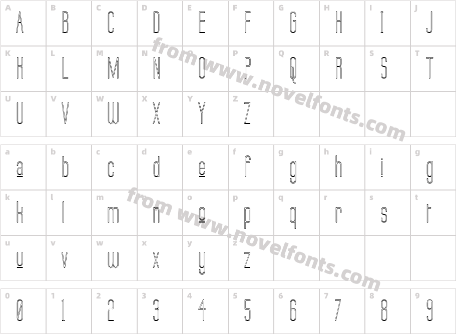 Labtop Upper OutlineCharacter Map