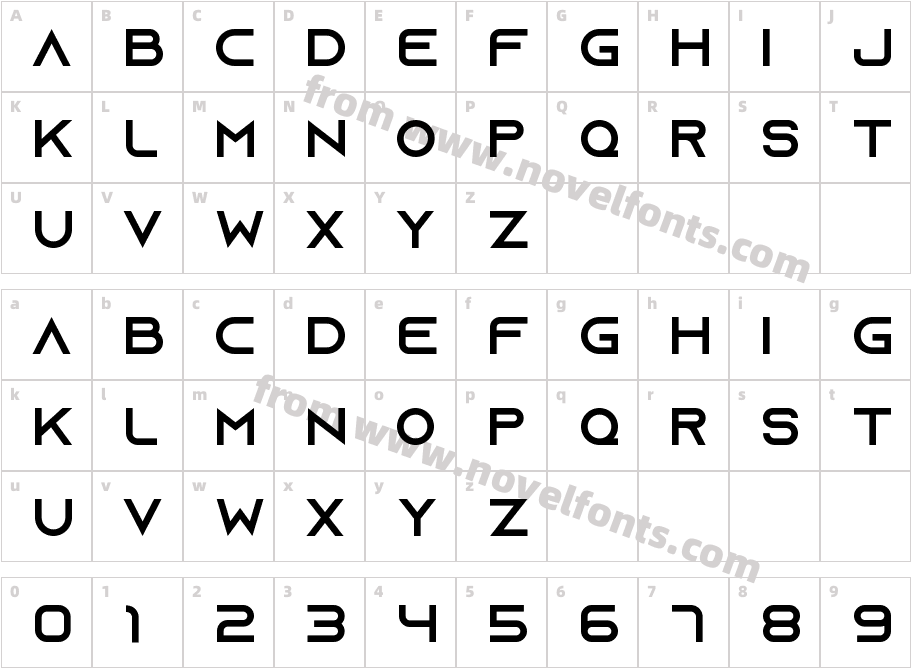 Azonix RegularCharacter Map