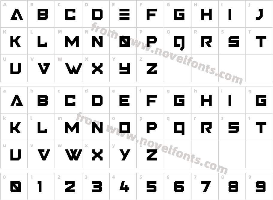 Azurite RegularCharacter Map