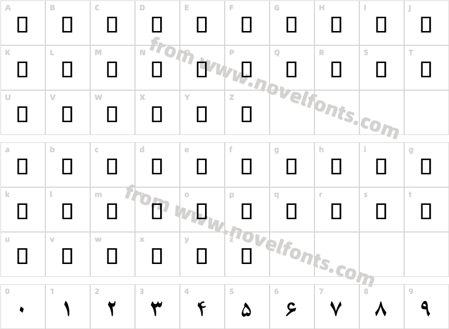 B Compset BoldCharacter Map