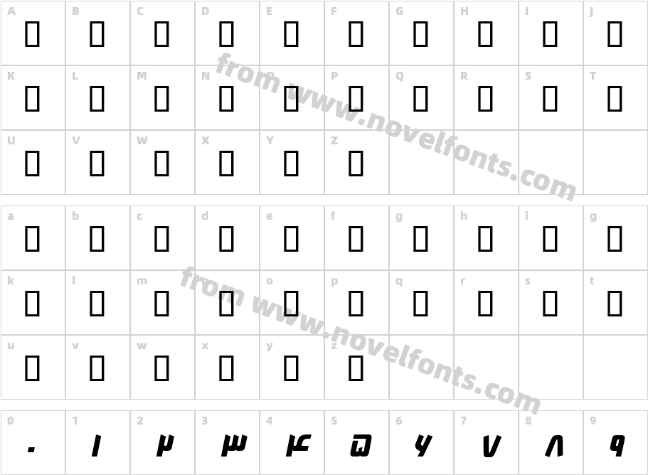B FarnazCharacter Map