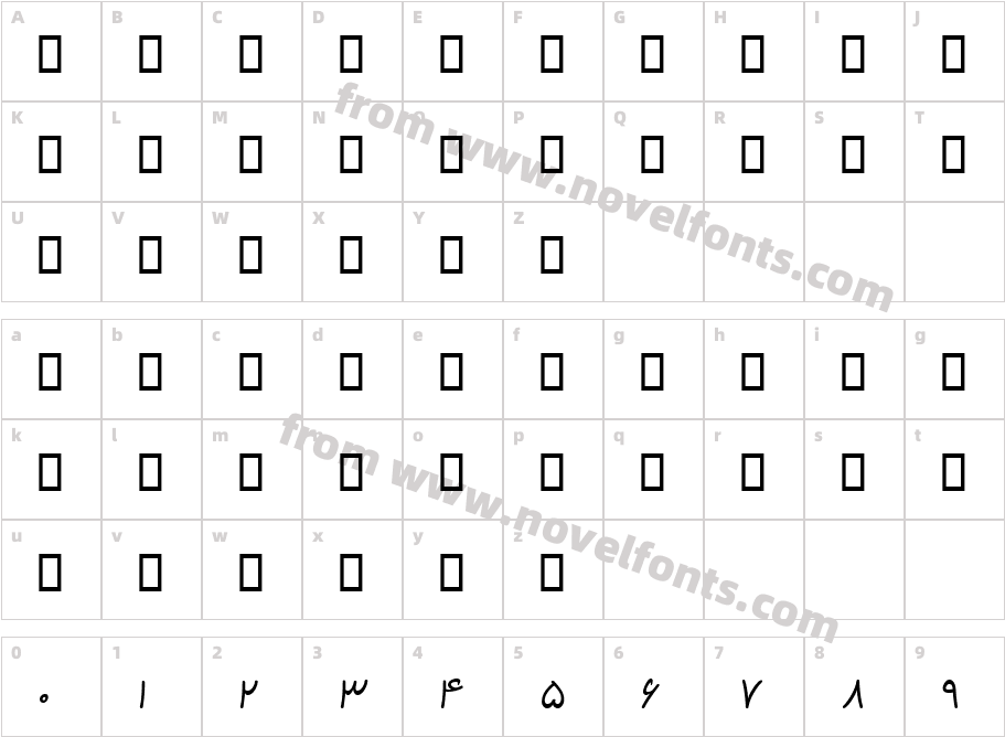 B Kamran BoldCharacter Map