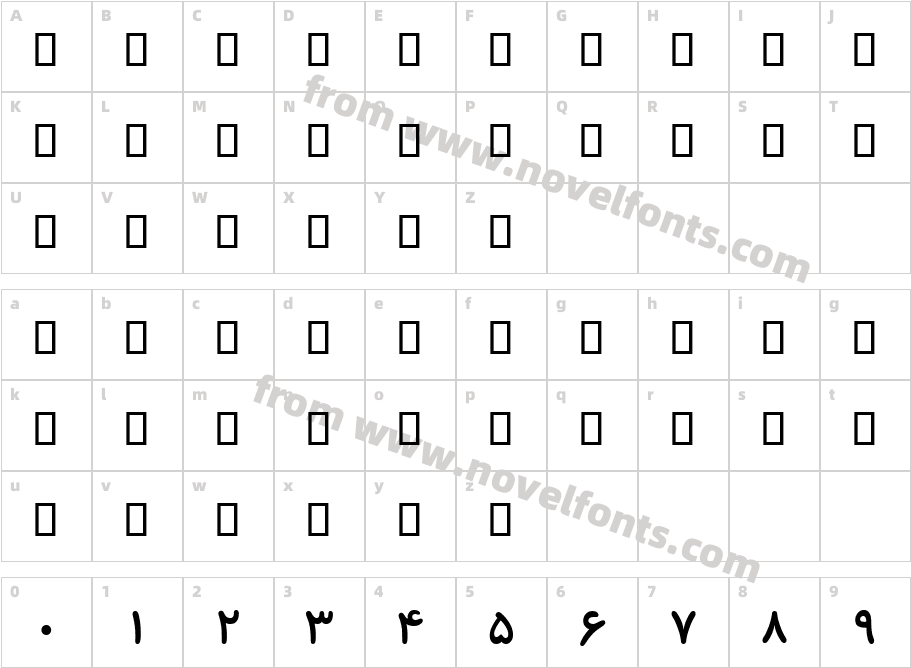 B Koodak BoldCharacter Map