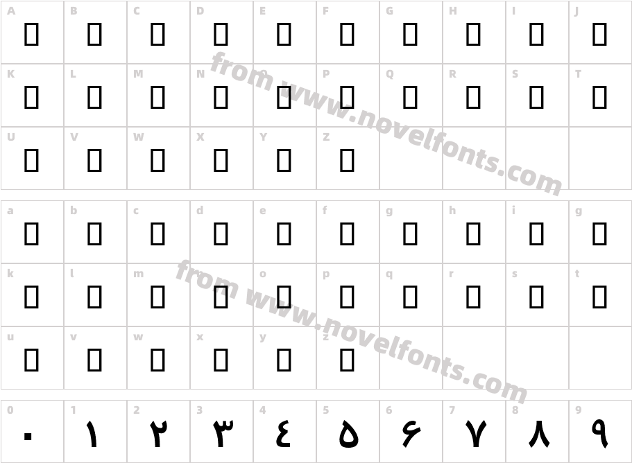 B Traffic BoldCharacter Map