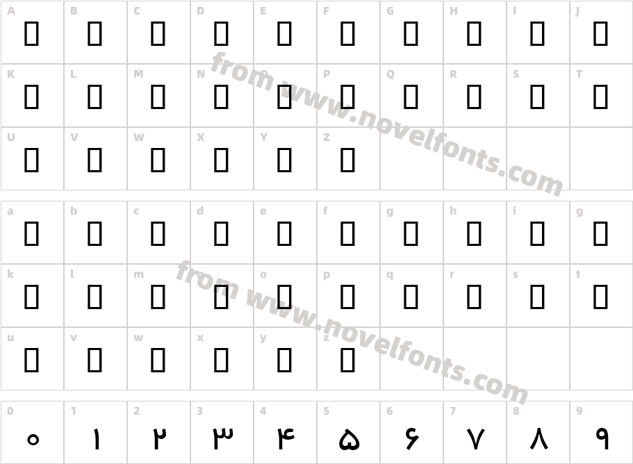 B YekanCharacter Map