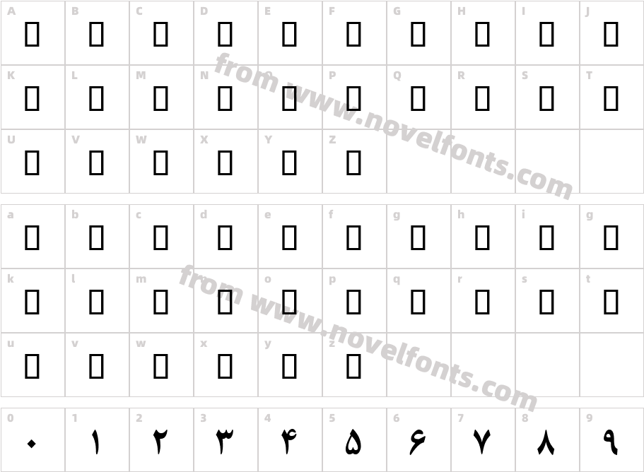 B Zar BoldCharacter Map