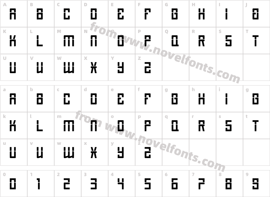 BAEROEHFONT RegularCharacter Map
