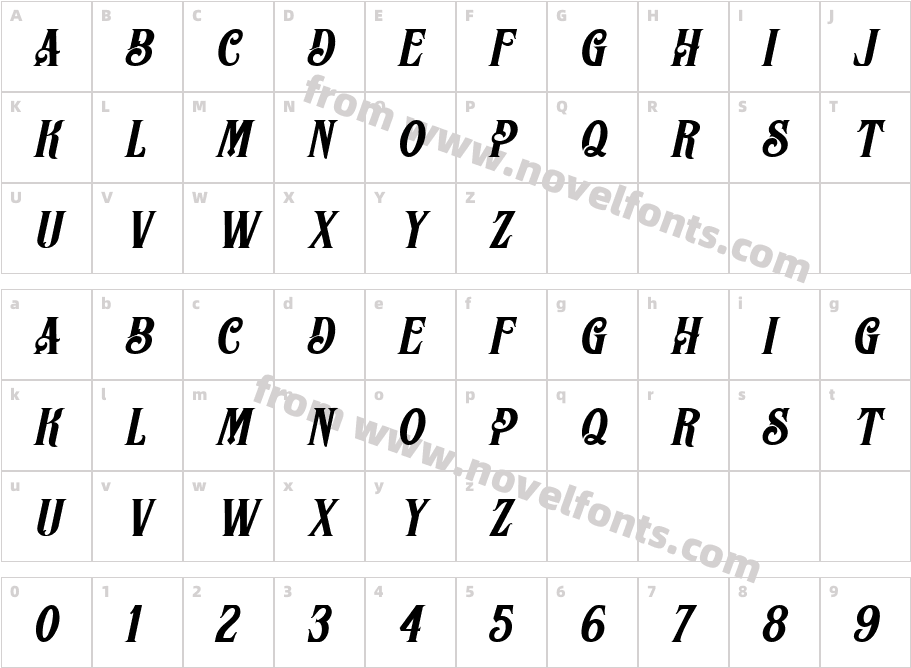 BASHOPE SlantCharacter Map