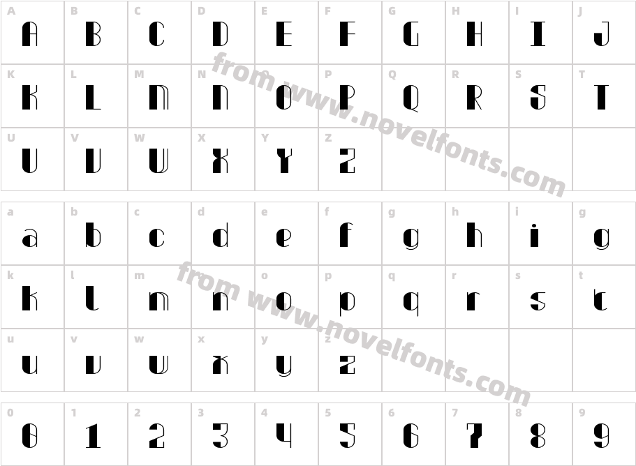 Laconica RegularCharacter Map