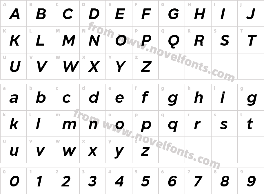 BD Megatoya Bold ItalicCharacter Map
