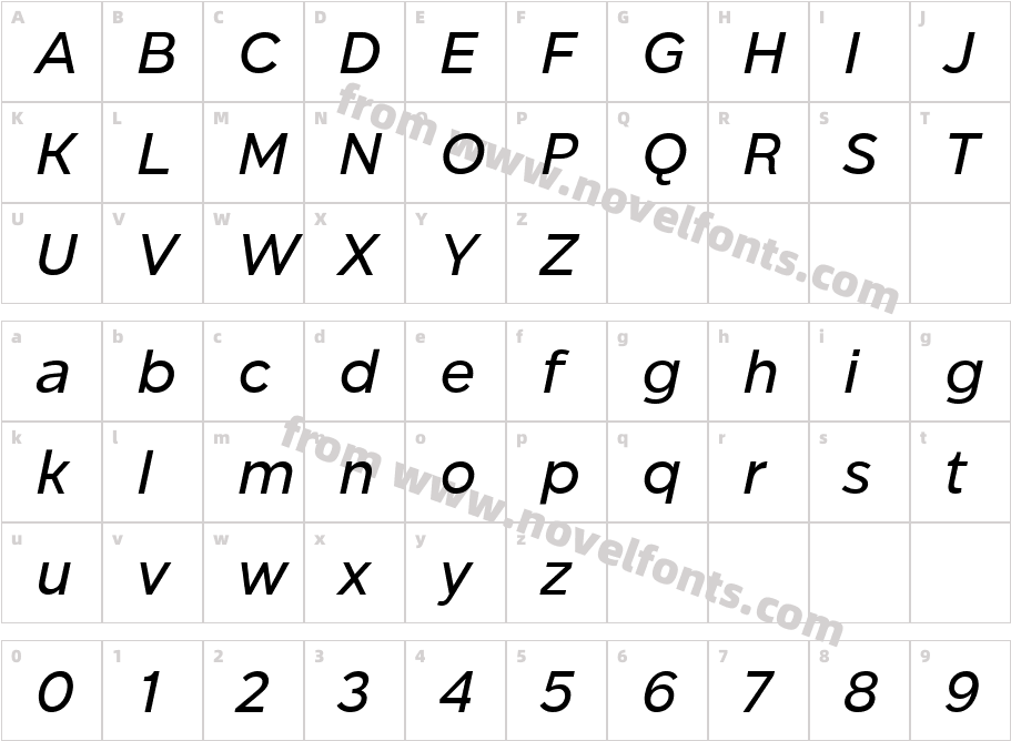 BD Megatoya Medium ItalicCharacter Map