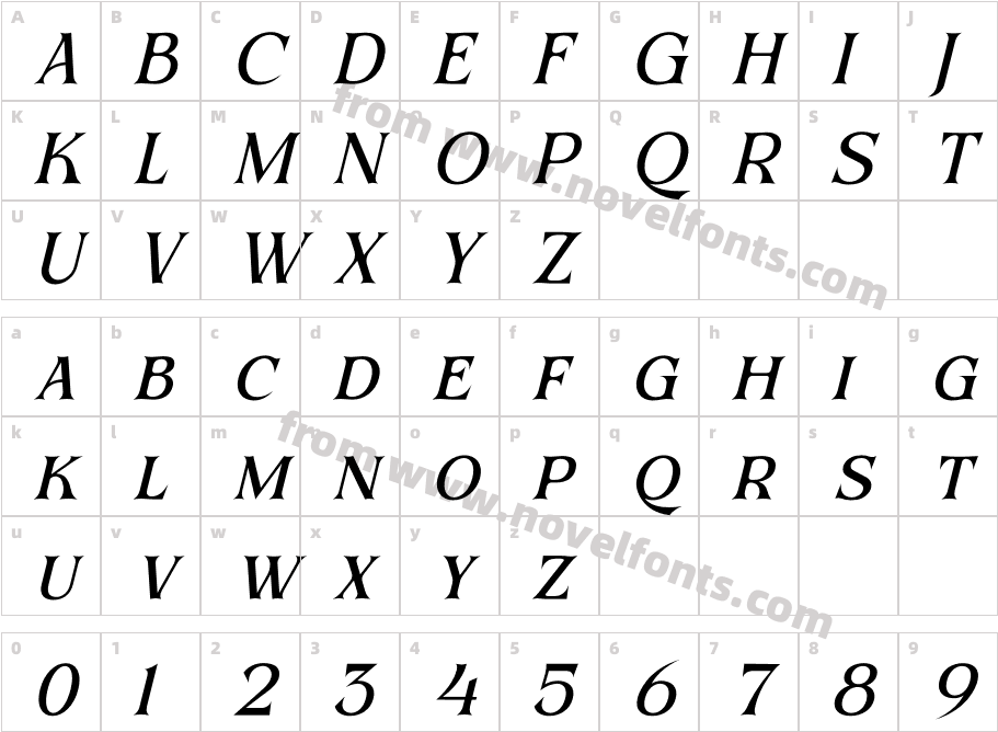 BEQINER ITALIC ItalicCharacter Map