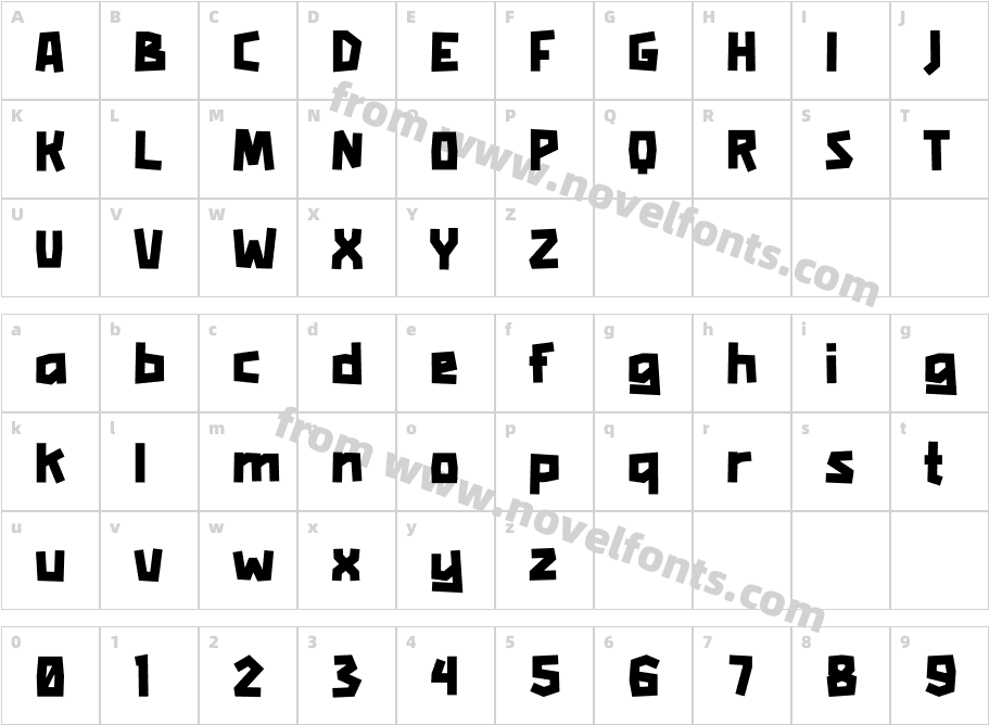 BLAZTER RegularCharacter Map