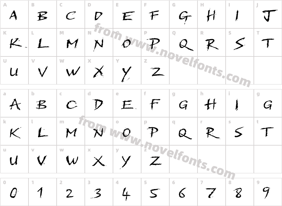 BMX Radical RegularCharacter Map