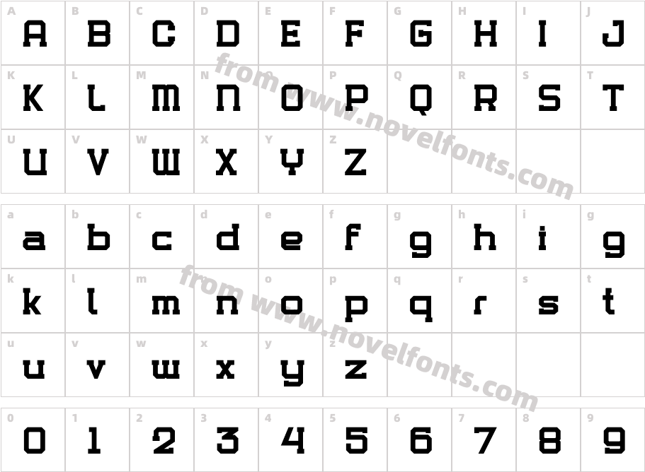 BODEMS RegularCharacter Map