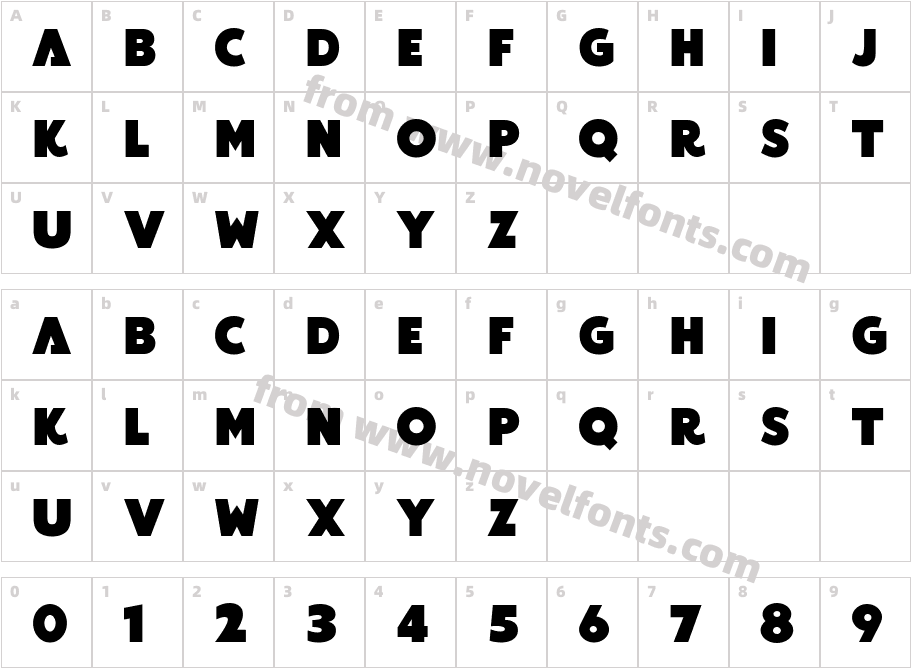 BOLTZ Zv8 RegularCharacter Map