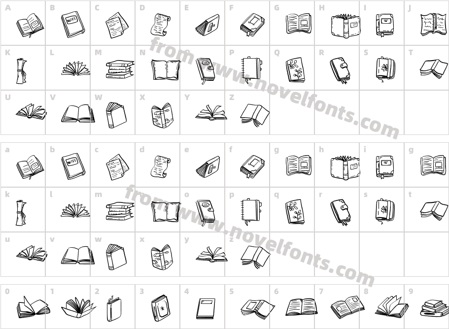 BOOKS RegularCharacter Map