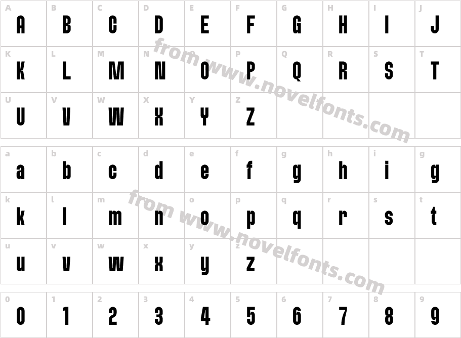 BRAKED BoldCharacter Map