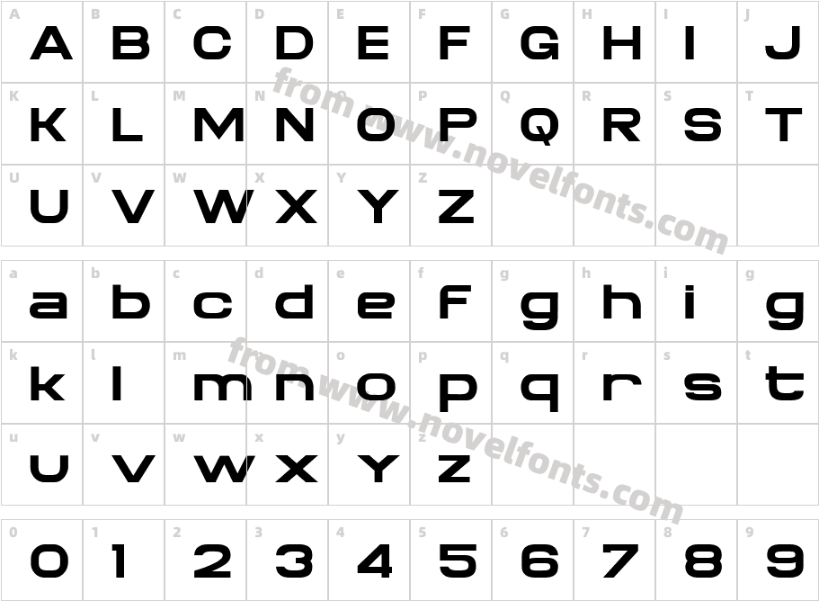 BRONSON BoldCharacter Map