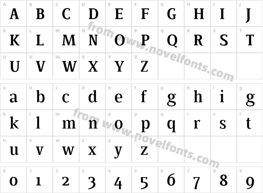 BUOZZI MediumCharacter Map