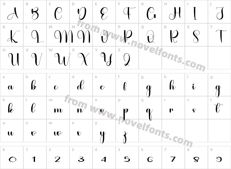 Babylone RegularCharacter Map