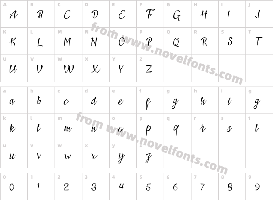 Badhead TypefaceCharacter Map