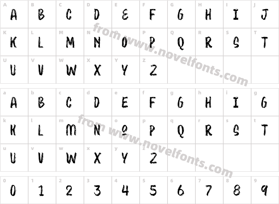 Badowen RegularCharacter Map