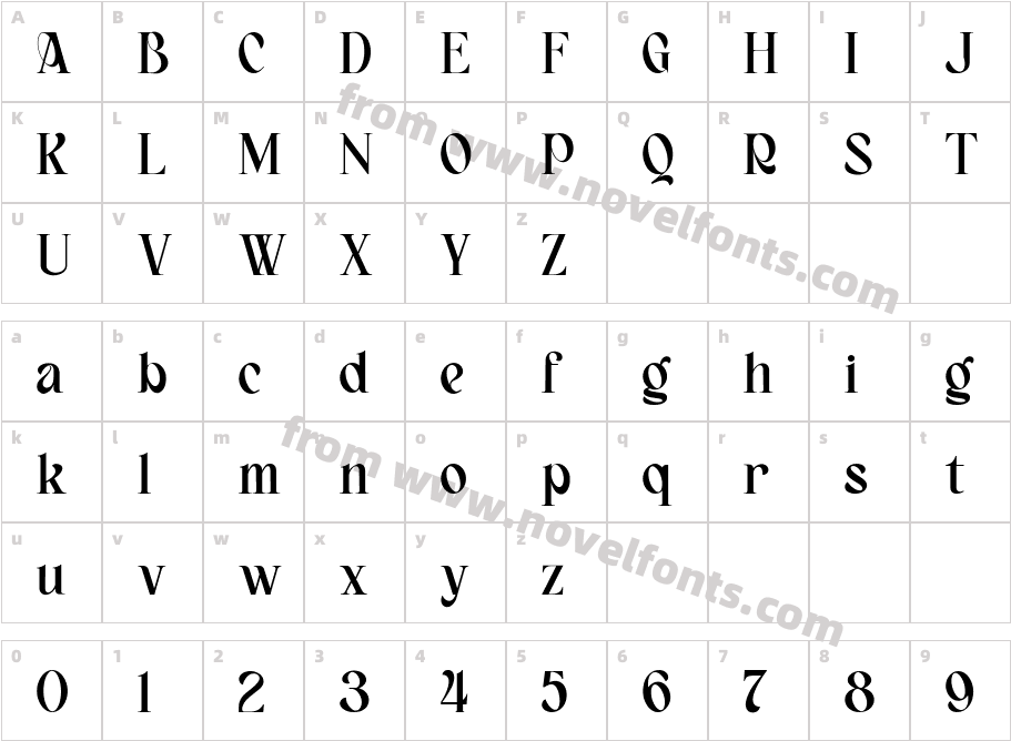 Bagerich RegularCharacter Map