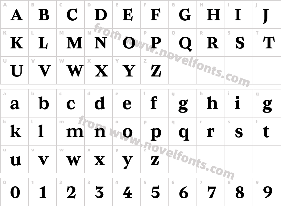Baghira Test BoldCharacter Map