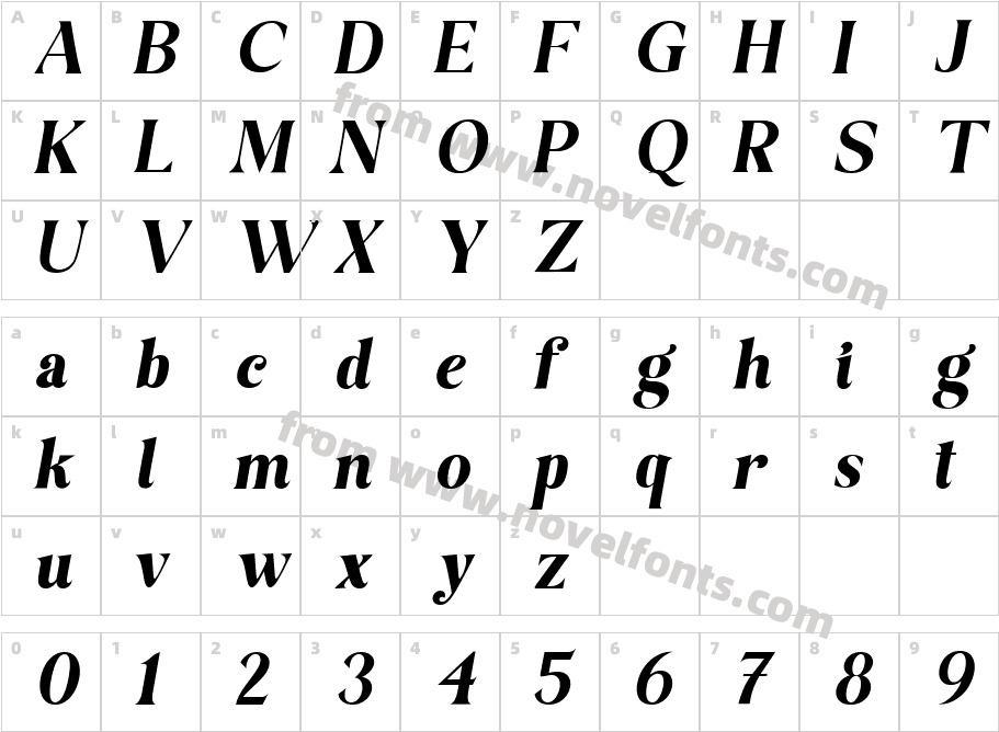 Bagilean Geliayditan Elegant ItalicCharacter Map
