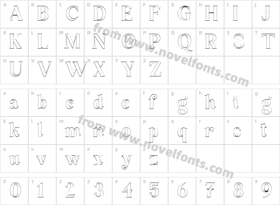 Bagilean Geliayditan Elegant OutlineCharacter Map