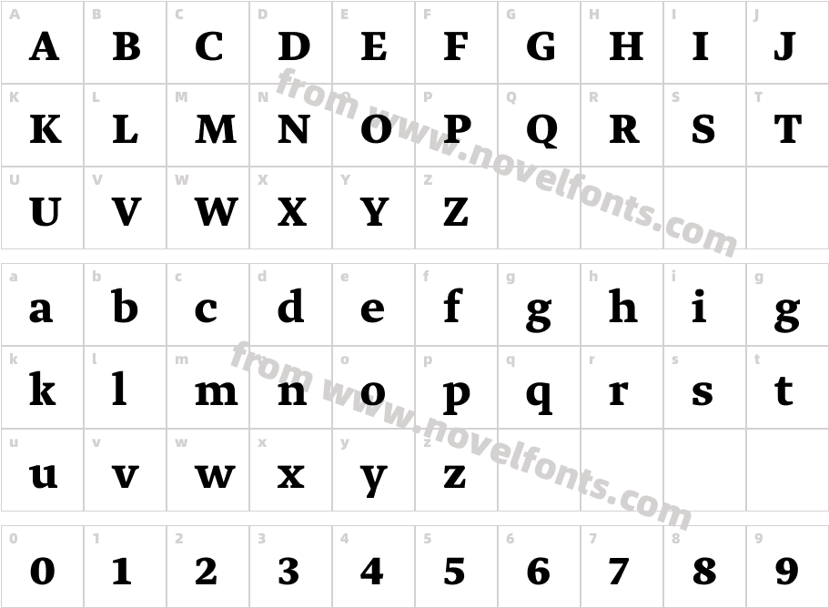 Bahij Greta Arabic BoldCharacter Map
