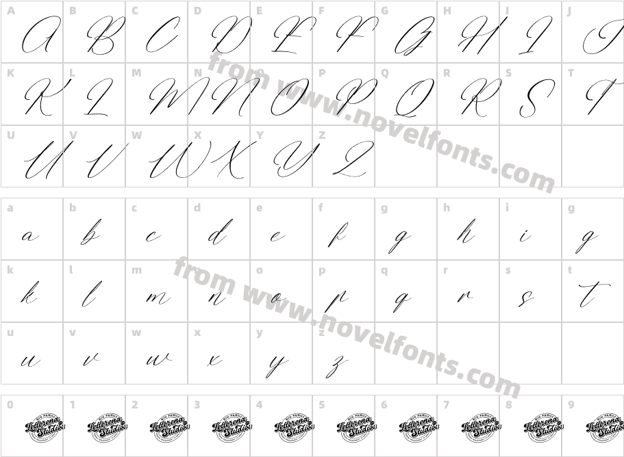 Bakery Tastyla DEMO VERSION ItalicCharacter Map