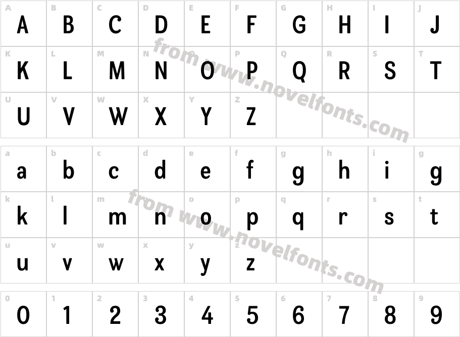 Bakewell W05 Bold NarrowCharacter Map