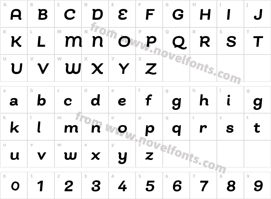 Bakewell W05 Heavy Wide ItalicCharacter Map