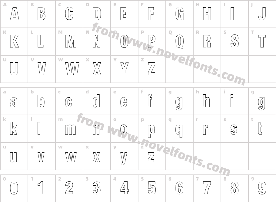 Balbek OutlineCharacter Map