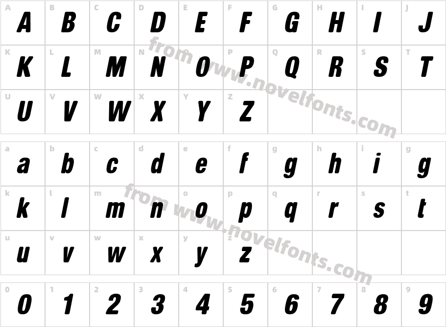 Balbek Soft ObliqueCharacter Map